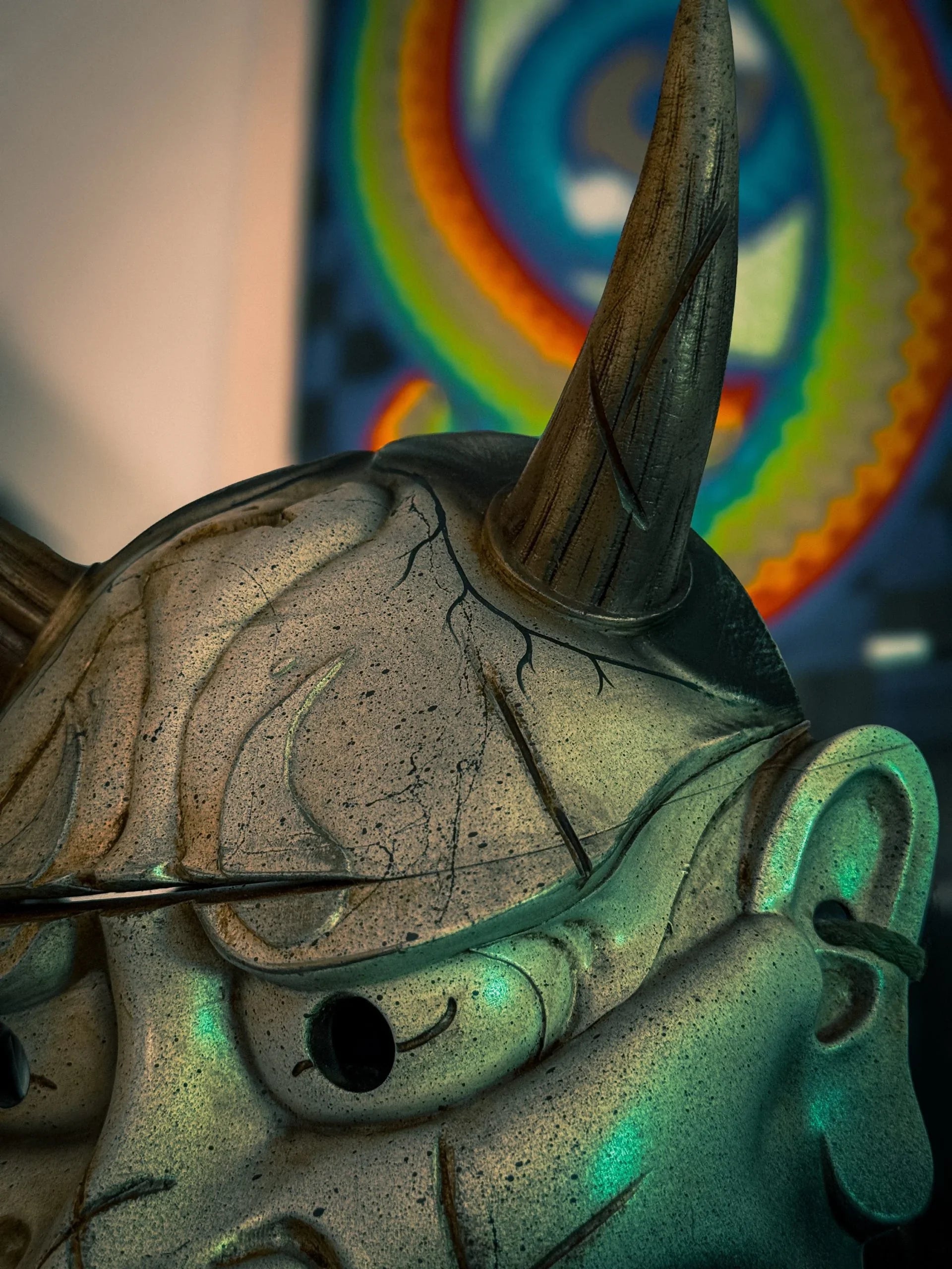 masque hannya japonais traditionnel artisanal kogei