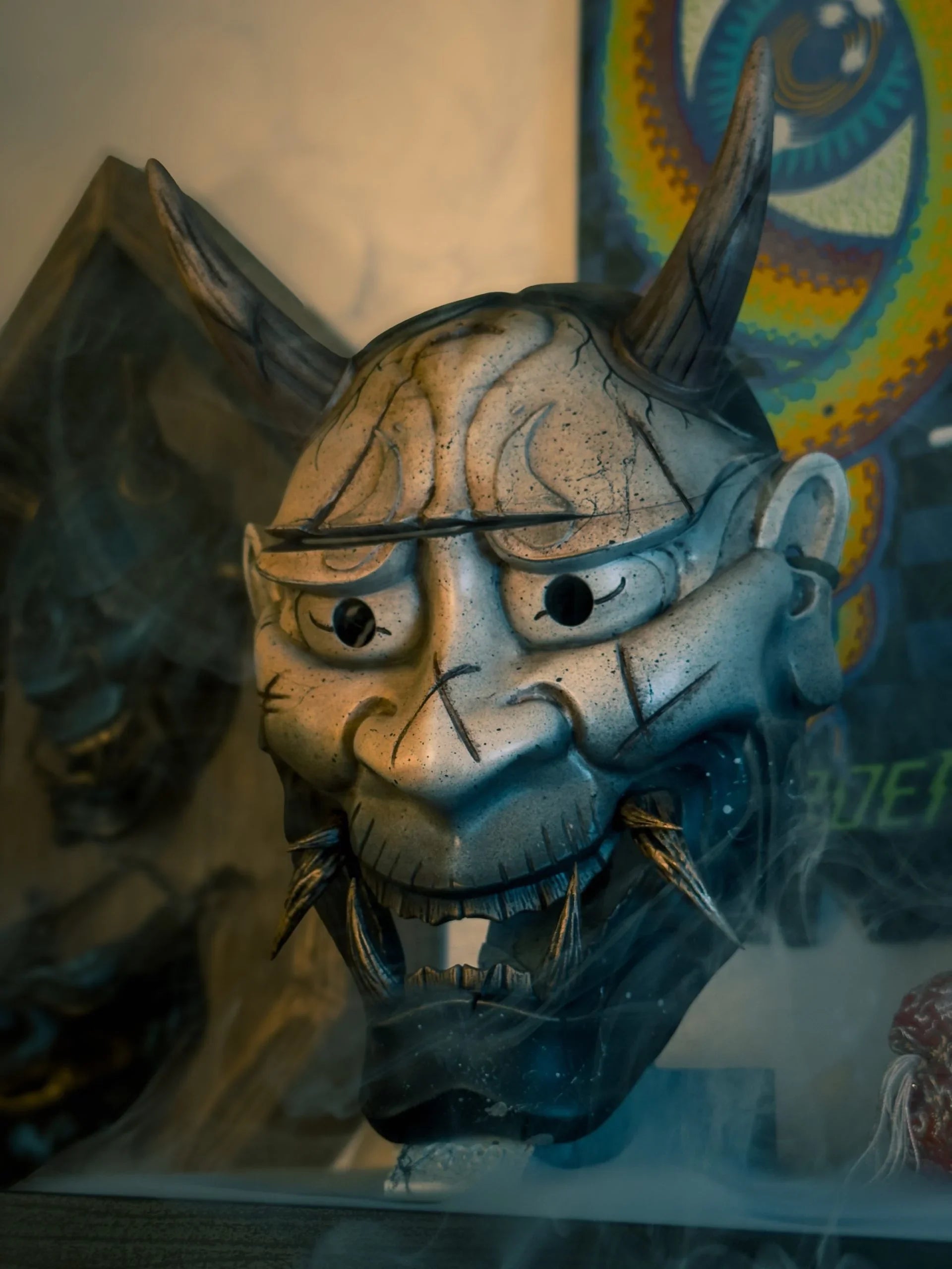 masque yokai japonais traditionnel artisanal kogei