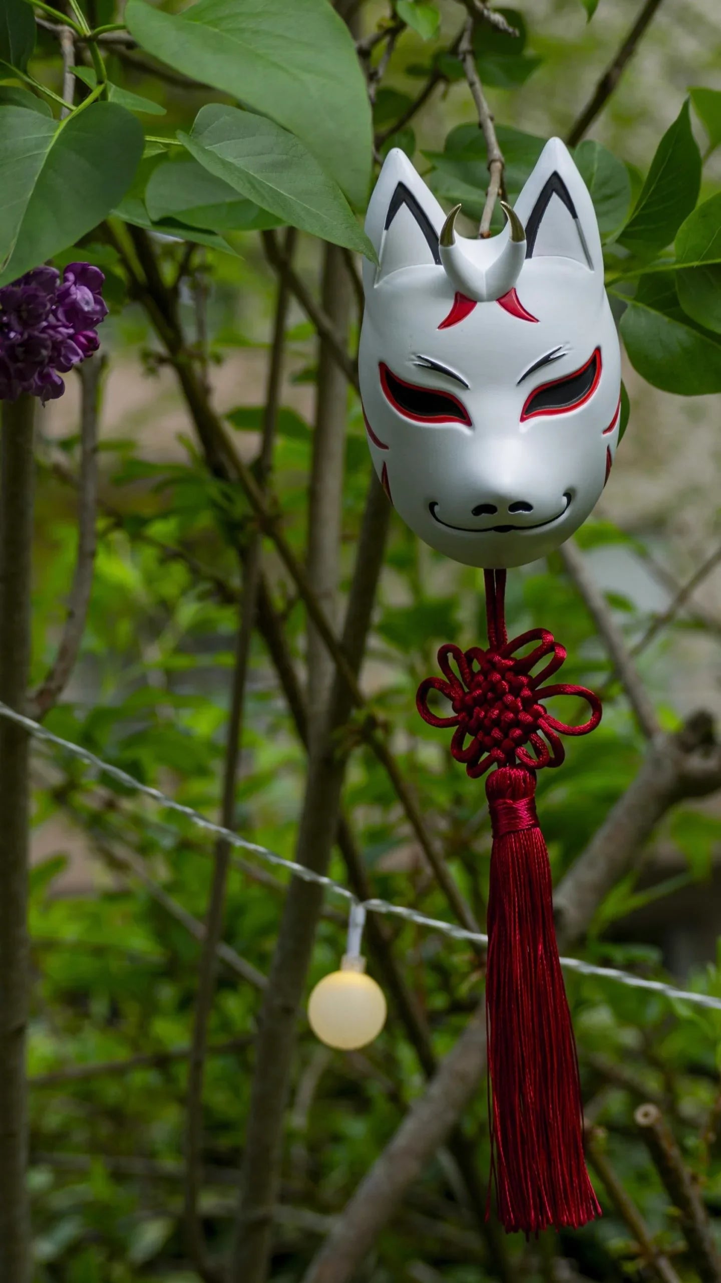 masque kitsune japonais artisanal blanc