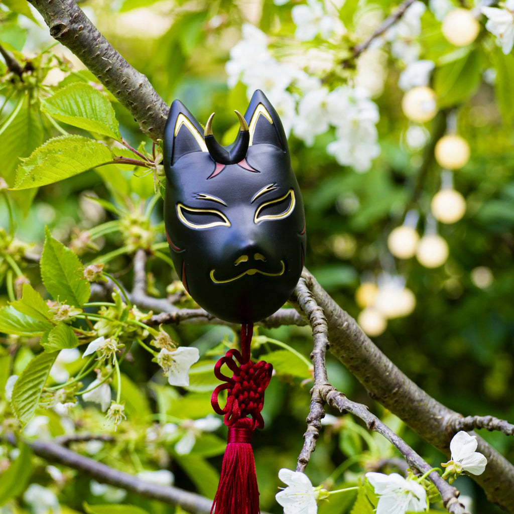 masque kitsune japonais artisanal