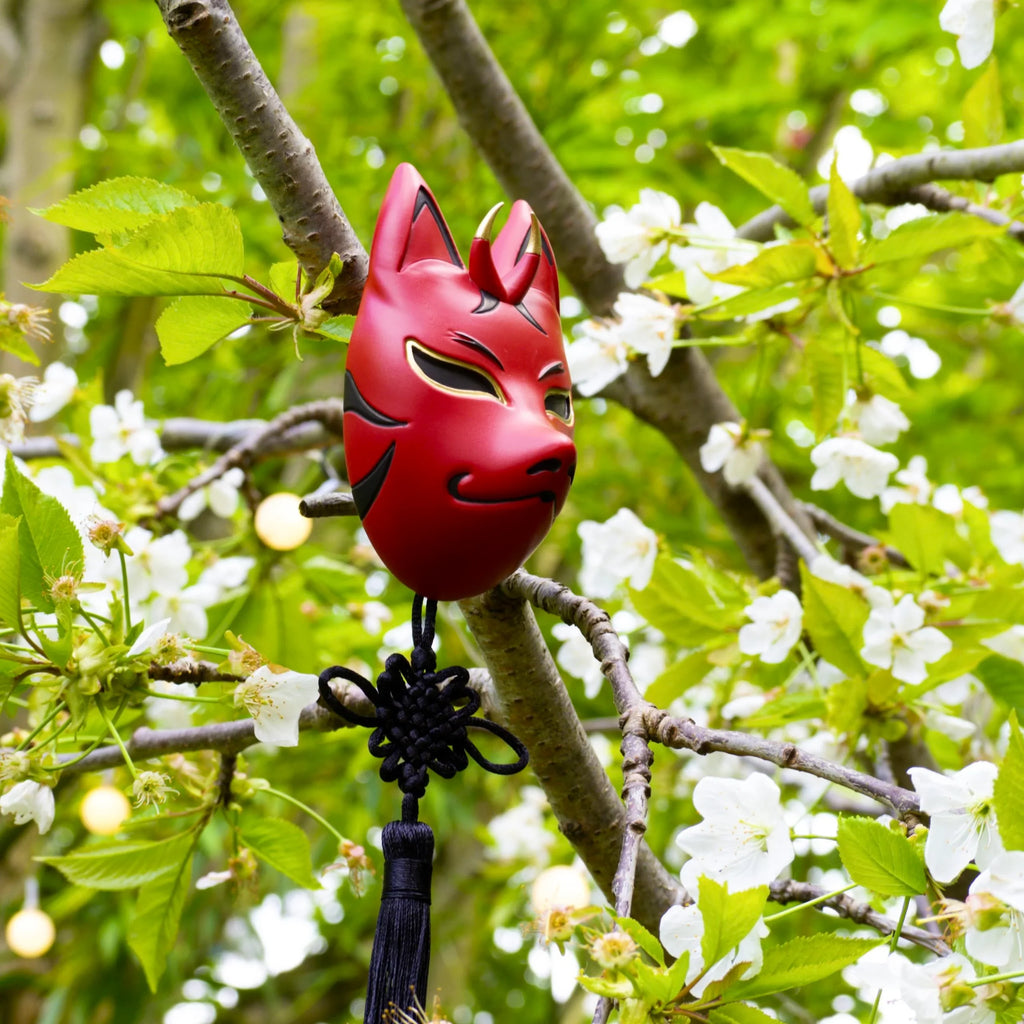 masque kitsune japonais artisanal