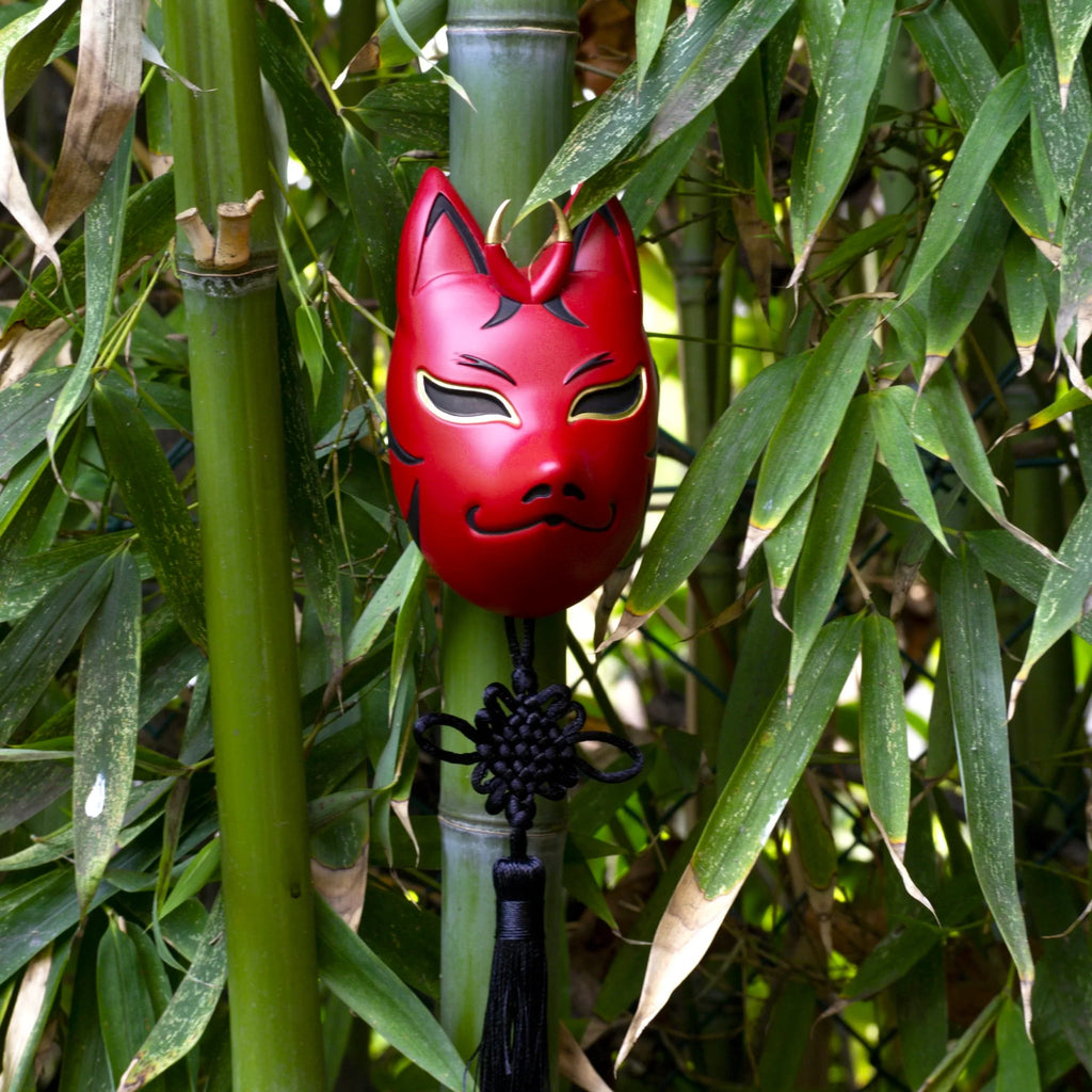 masque kitsune japonais artisanal