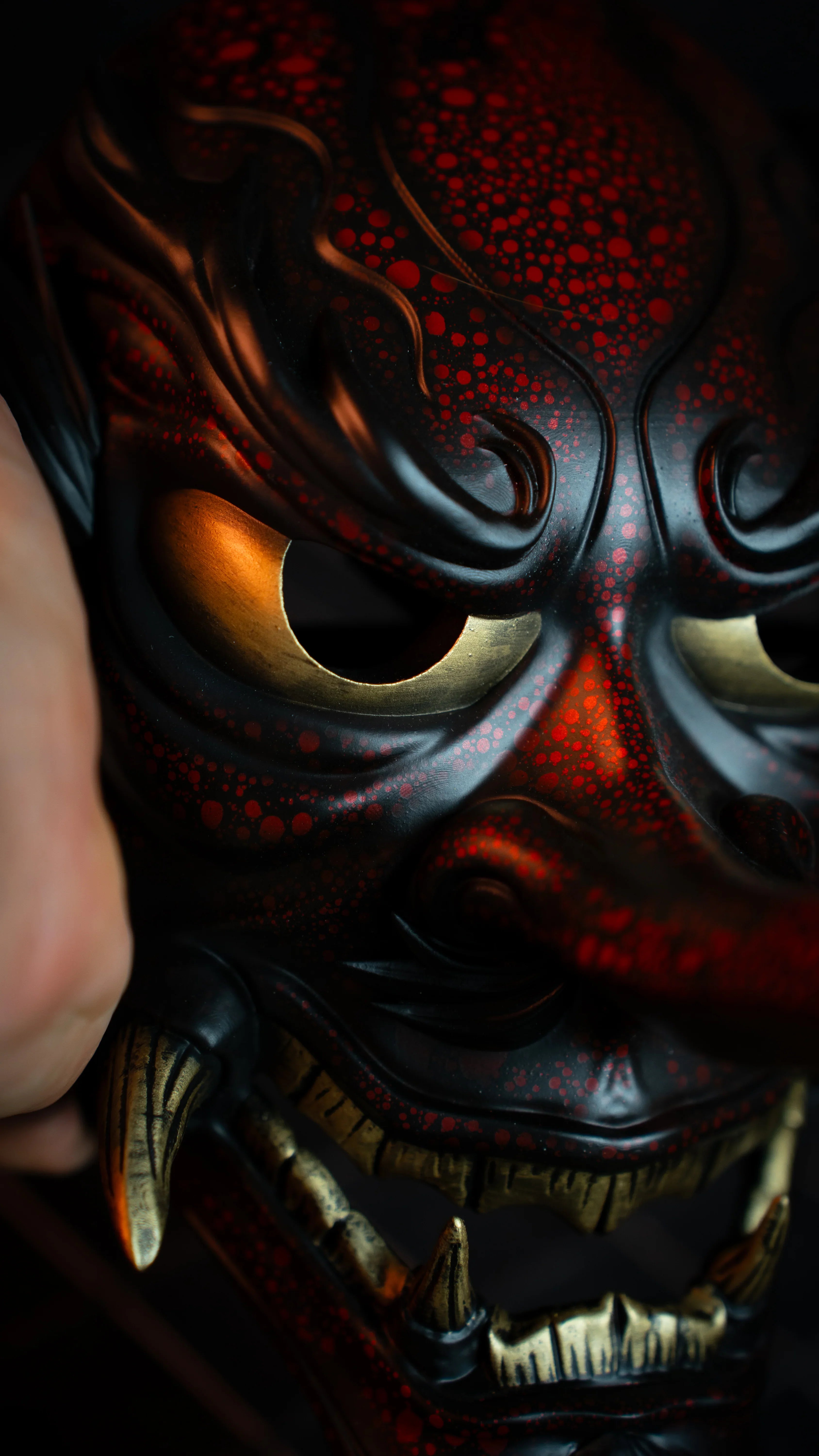 masque tengu japonais artisanal rouge