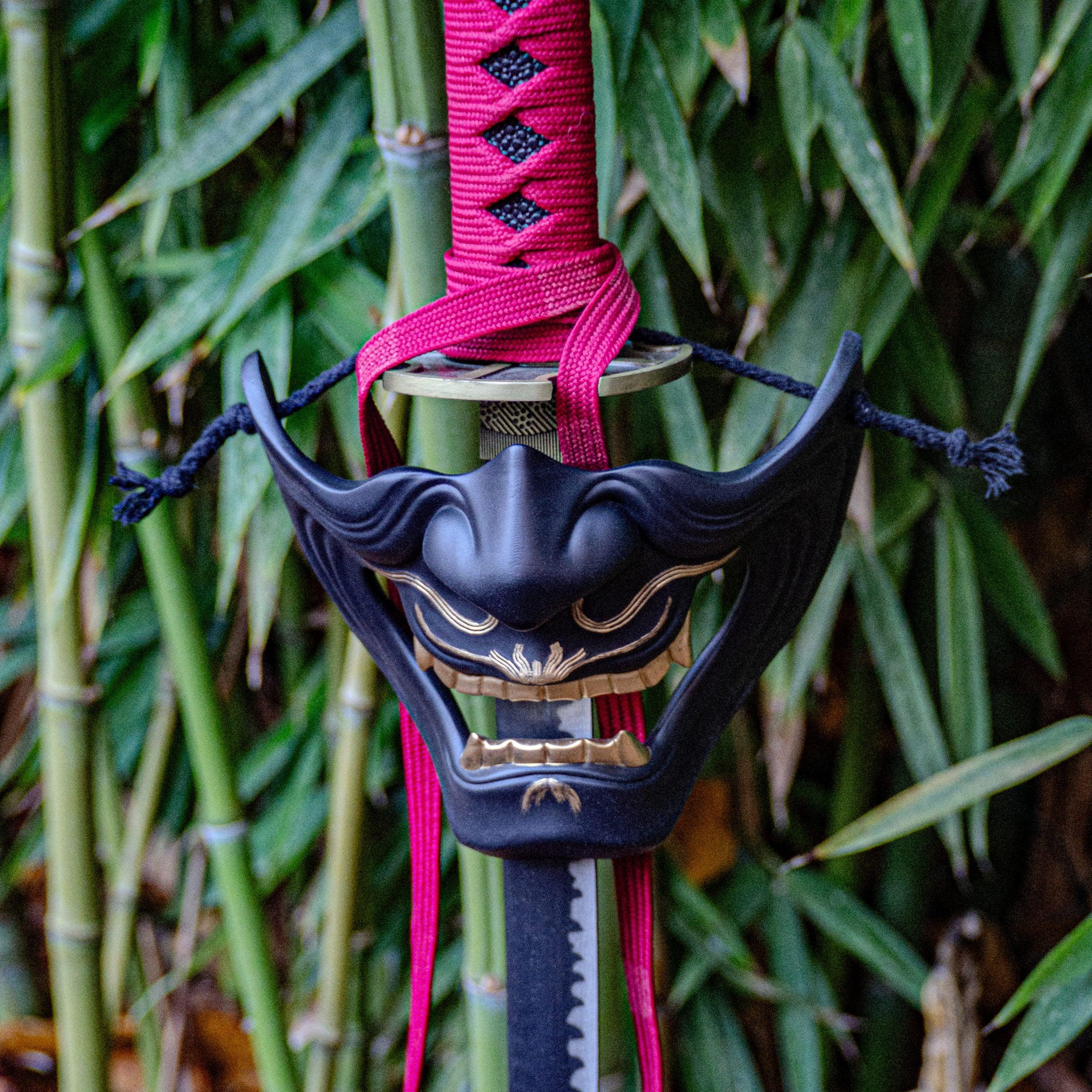 masque menpo japonais samurai black